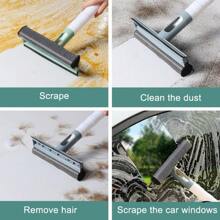 Professional 4-In-1 Multi-Surface Cleaning System With Detachable Sprayer & Microfiber Pads - Heavy-Duty Window Squeegee For Car/Bathroom/Kitchen Glass, Compact Design With Hanging Hook