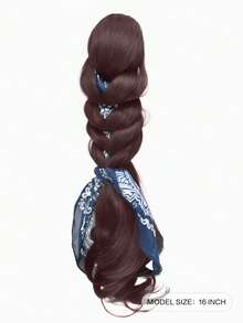 Wig Braids Retro Cashew Floral Headband Braided Hair Clip Twisted Braids Natural Seamless Connection Clip Ponytail Long Curly Hair Curly Fake Ponytail Wig Long Hair - Multicolor - View 3