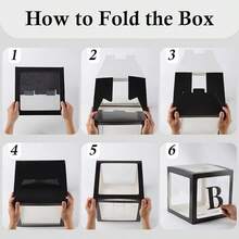 5pcs/Set Transparent Balloon Box With 27 Letters, Party Decor Background, Suitable For Birthday, Bridal, Gender Reveal, Various Celebrations - Black - View 6