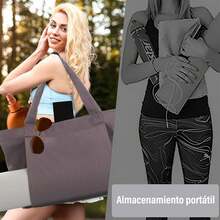 Bolsa para Tapete de Yoga,Yoga Mat Bag, con Bolsillo Oculto, Grueso, Fuerte y Duradero, Bolsa Tote Bag Grande para Yoga Mat, Tapete Ejercicio, Manta Picnic y Manta para Playa - Negro - Ver 4