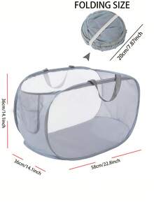 1pc Foldable Laundry Basket, Large Capacity Storage Laundry Hamper, Bathroom Storage Basket, Multi-Color Options - Multicolor - View 3