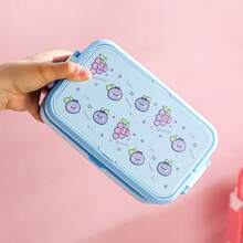 1件学生卡通双层午餐盒，适合上班族，便携式微波炉加热便当盒，水果午餐盒，学校用品 - 彩色 - 查看 9