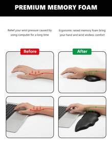 1 Set Bat-Shaped PU Leather Keyboard Wrist Rest And Mouse Wrist Pad With Anti-Slip Silicone Bottom, Soft And Comfortable, Hand Support To Relieve Fatigue, Suitable For Office Desktop Computer/Laptop Workstation, Luxury Wrist Rest