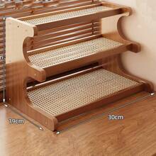 Étagère en bambou, étagère d'affichage, support d'étagère échelle de style table pour pot de fleurs, étagère de rangement à plusieurs niveaux, porte-tasse pour la cuisine, la chambre, le dortoir, le bureau