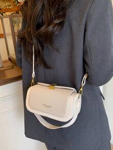 白色女士时尚梯形手提包，优雅简约大容量女士托特包