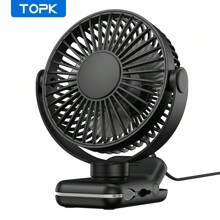 TOPK TOPK USB Clip Desk Fan, Brushless Motor Whisper-Quiet Powerful Airflow Strong Clamp For Secure Attachment, Stylish Design Portable Cooling High-Quality Construction Portable Mini Personal Fan For Bedroom And Office
