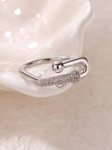 Luxus Hufeisenringe aus Edelstahl, kubischer Zirkonia in Gold- und Silberfarbe, nicht verblassend, offener Ring für Frauen, Hochzeitsschmuck, Party-Accessoires, Urlaub, Geschenke für Tochter/Mutter/beste Freundinnen
