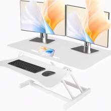 Standing Desk Converter 32 Inch Height Adjustable Sit To Stand Up Desk Tabletop Dual Monitor And Laptop Workstation