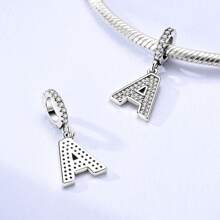 1 pieza Encantos con letra 26 caracteres alfabéticos en 3 estilos diferentes, cuentas de corazón plateadas y doradas, encantos para pulseras, collares, llaveros, cuentas para hacer joyas DIY, regalo único para amigos, familia y pareja