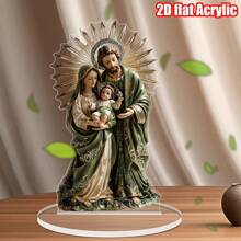 1 Piece 2D Flat Acrylic Virgin Mary Embracing Jesus Ornament, Religious Ornament, Housewarming Gifts, Home Desk Decoration, House Party Decoration, Outdoor Garden, Perfect Gift For Family And Friends