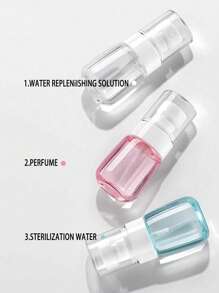 3 Pieces Set - Ultra-Fine Mist Spray Bottle, Small Spray Bottle Alcohol Atomizer, Three Sizes (30ml/60ml/100ml) There Is Always One Suitable For You, Reusable Fine Mist Spray For Cleaning, Spraying, Makeup And Skin Care, Light Beige Care, Fragrance-Free Nourishment - Multiple Colors - Travel Accessories