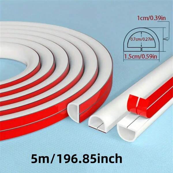 1 pezzo Striscia decorativa morbida e compatta per gestione cavi nascosti, larga 1,5 cm, linea trasparente, antiscivolo, di lunghezza 100 cm, 300 cm o 500 cm