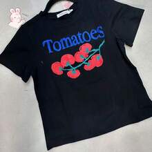 THE PRINCESS WOMEN'S SHORT-SLEEVE T-SHIRT WITH A TOMATO PRINT - Black - View 2