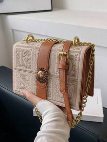 Mini Retro Square Bag, Fashion Crossbody Shoulder Bag - Brown - View 2