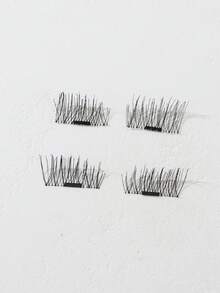2 Pairs Magnetic Non-Adhesive 3D Lash Reusable Eyelashes, Easy To Apply - Black - View 6