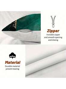 New Explosive Green Gilt Texture Printed Pattern Polyester Short Plush Home Decoration Sofa Cushion Cover 4 (No Pillow Core)