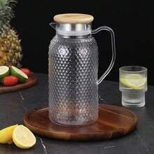 1pc Large Capacity High-Temperature Resistant Water Jug Pitcher - Perfect For Summer Drinks, Restaurant, Lemonade, Juice, And Tea Serving, Easy-To-Clean Design - Clear - View 14
