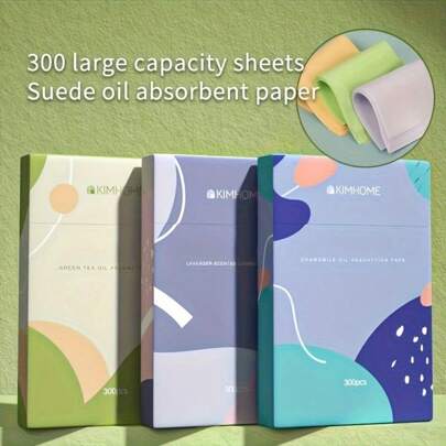 KIMHOME Papeles absorbentes de aceites perfumados para mujeres - Hojas portátiles con dispensador, esencia de lavanda y té verde, 100 hojas de tamaño de viaje, veganos y libres de crueldad, papel secante, belleza, productos de cuidado de la piel, spa, autocuidado, herramientas de cuidado de la piel, cuidado facial, suministros de esteticista, piel, limpiador facial, facial