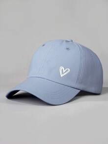 1 件印花心形棒球帽，透气可调节高尔夫太阳帽，男女皆宜，户外休闲弧形帽檐遮阳帽，时尚 Y2K 情侣帽，夏季 - 印刷 - 查看 6