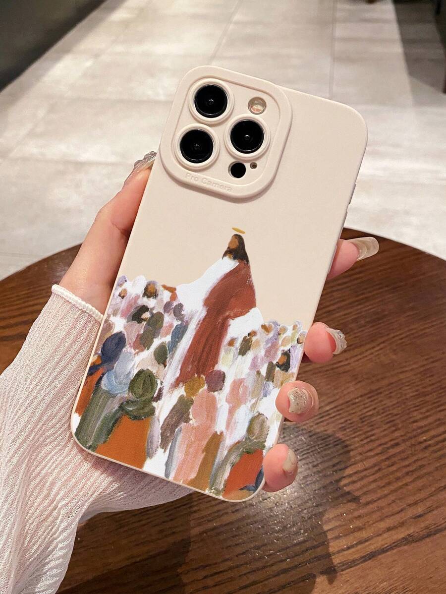 Funda de teléfono con impresión de pintura al óleo de Jesús y la humanidad, funda de teléfono de fe cristiana, funda de teléfono mate blanca de protección total de 360 grados compatible con iPhone y Galaxy