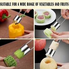 Vide-fruits et légumes en acier inoxydable, durable et facile à utiliser, 1 pièce - Gadget de cuisine universel compatible avec les pommes, poires, tomates, poivrons - Extracteur de graines de poivrons rouges