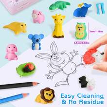 Set de 5/10/32/50 piezas de gomas de borrar con diseños de animales aleatorios y lindos - Gomas de borrar miniatura de animales para recompensas en el aula y regalos para fiestas, mascotas de colección para la mesa - Diversos estilos divertidos de papelería con mascotas, perfectos como incentivos para estudiantes y para llenar cajas de tesoros, gomas de borrar divertidas, aulas, papelería de goma linda