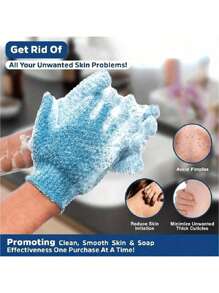 Guantes exfoliantes de ducha, guantes exfoliantes de doble cara, guantes exfoliantes de ducha, guantes para frotar el Body, herramienta de limpieza corporal exfoliante, toalla de baño larga con tira elástica para el dorso, de nailon reforzado, toalla de baño exfoliante doméstica para un fuerte frotado de espalda