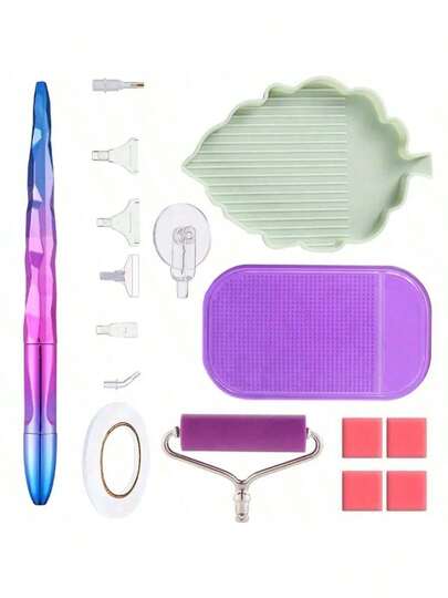1 Set Gradient Resin Diamond Painting Pen And Accessories Kit, Main Tool For Diy Diamond Painting Art
