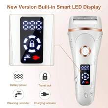 Electric Epilator Razor Beard Hair Removal Women's Shaving Machines Portable Female Hair Trimmer LCD - White - View 10