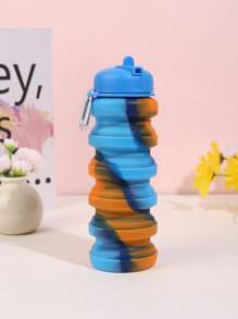 1pc Silicone Retractable Water Cup, Portable Silicone Cup, Collapsible Cup, Portable Cup, High-End Cup, Sports Cup, Capacity 480ml, Outdoor Portable Retractable Drinking Cup Camouflage Creative Sports Water Bottle With Foldable Straw, Shock-Proof, Sports, Fashionable Design, Suitable For Outdoor, Summer, Male And Female, Water Bottle, Office, The Best Summer Outdoor Water Cup Gift For Family