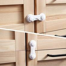 4pcs Child Safety Locks, Baby Proofing Double-Open Locks For Refrigerator Drawers, Cabinet Doors, Cupboard Protection Clamps