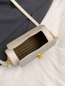 白色女士时尚梯形手提包，优雅简约大容量女士托特包