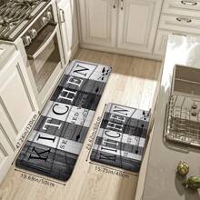 1 pièce Tapis de cuisine classique imprimé de grain de bois de couleur foncée, mousse à mémoire de forme à haute rebondissement, tapis absorbant et antidérapant pour la cuisine, le couloir, la salle de bain, l'entrée, la salle à manger et autres décorations de la maison