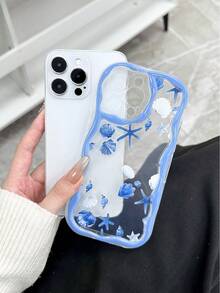 奶油波浪边亮面油彩海星贝壳图案防摔手机壳,附赠手工串珠手链,兼容 XR/7/8、 16/16 Pro/16 Plus/16 Pro Max、 15/15 Pro Max、 13、 14、 11、P12、XS、Galaxy S24、S24+、S24 Ultra、S22、A13 4G、A52、A52s 5G、A23、A35、A25、A73、Redmi Note 11、11 Lite,国际版,非国内版。 - 彩色 - 查看 5