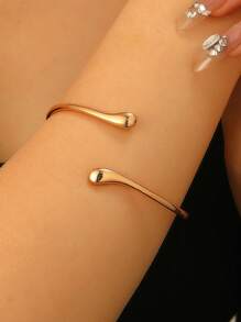 1 pieza Pulsera bangle elegante con forma de lágrima y círculo para mujer, adecuada para uso diario, fiesta, vacaciones y reuniones