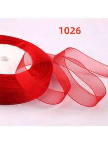 50yards 1.2cm Multicolor Ribbon, Fabric Headbands, Christmas Lace Trim, Satin Ribbon, Craft Packaging Cord - Multicolor - View 37