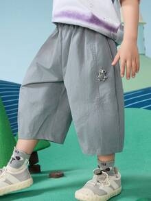 ASK JUNIOR Young Boys' Casual & Versatile Loose Fit Cropped Pants - Light Grey - View 2