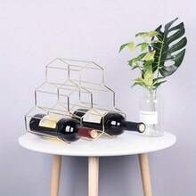 Golden Wrought Iron Wine Rack Living Room Creative Wine Cabinet Display Stand Honeycomb Bar Decorative Ornaments