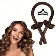 4pcs/Set Chocolate Brown Solid Color Scutellar Hair Ring Curling Stick Fish Tail Hair Grab Combination - Chocolate Brown - View 2