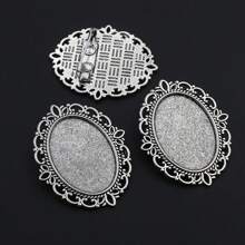 4 peças 18x25mm tamanho interno broche cabochões base em branco bandeja de configuração faça você mesmo acessórios para fazer joias descobertas