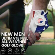 FINGER TEN Golf Gloves Men Left Hand Right 1 Pack Leather All Weather Grip Soft Breathable Flexible For Men