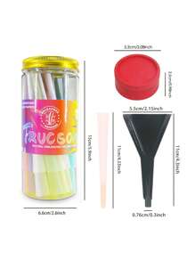 Color Canned Pre-Rolled Cone + Random Color Smoke Mill + Black Funnel Ultra-Thin Slow Burning With Tip Roll Paper Portable Tapered Roll Paper Lovers Gift Party Gift For Friends Gift Outdoor Items, Pre-Rolled Filter Paper Accessories Easy To Carry