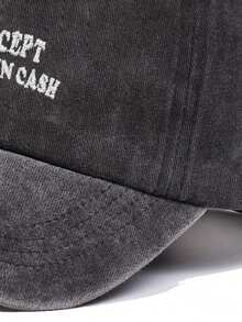 1pc Retro Men's And Women's Washed Embroidered Baseball Cap - Lightweight Sun Resistant Black, Suitable For Both Men And Women In Spring And Summer, - A - View 8