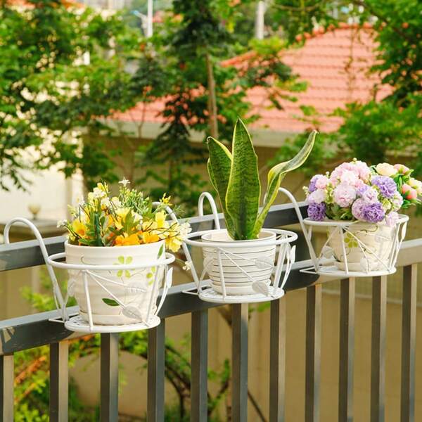 Nordic Style Indoor Iron Flower Rack, Living Room And Balcony Floor Standing Flower Pot Holder, Minimalist And Modern