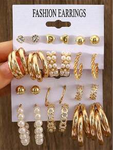 10-46pcs Bohemian Style Women's Earrings Set, Earrings And Studs Together, Versatile Style, Suitable For Daily Life Parties Perfect As Gifts For Friends And Family On Festivals - Multicolor - View 19