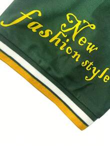 2pcs Men's Casual Fashion Suit - Solid Color Knit Top And Pants With Contrast Trim, Custom Printed Design, Business Casual Style Polo Shirt And Shorts Set, Summer - Green - View 4