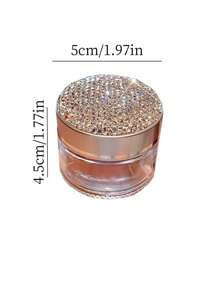 1pc 30g Capacity Artificial Diamond Embedded Mud Mask Remover, Lotion Glass Jar, Cosmetic Packaging Container, Suitable For Lotions, Powders, Creams, Ointments