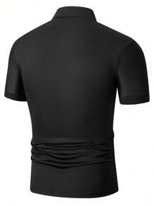 WASSUP OTHER Camisa polo para hombre de negocios, ligera para el verano, camisa de punto casual con cuello vuelto, de manga corta