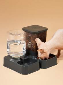 PETSIN Pet Feeder And Waterer Set, 1200ml Automatic Water Dispenser And 0.75kg Feeder, Can Be Used Separately, Self-Refilling, Easy To Clean, Suitable For Cats, Dogs, Rabbits, Squirrels And Other Medium-Small Pets