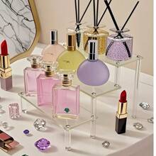 1-Pc Luxurious Transparent Acrylic Multi-Layer Perfume Display Stand | Room Beauty Storage Display Stand Home Decor Back To School Room Decor School Supplies